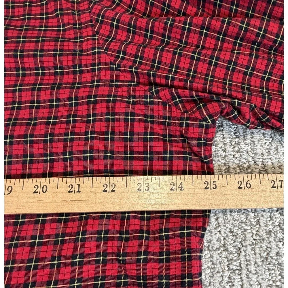 Polo Ralph Lauren Button Up Shirt Men's XL Red Black Plaid‎ Preppy Midweight